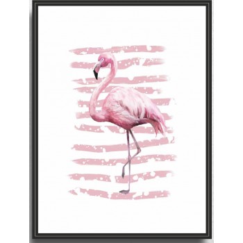 Картина PGL-03 в раме ПВХ 30*40*4,5 глянцевая Розовый фламинго