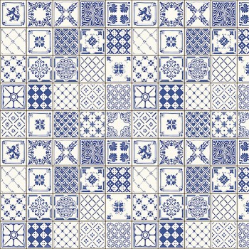 Панель декоративная матовая 2440х600х4 мм Голубая  плитка PM 003 (кухонный фартук МДФ)